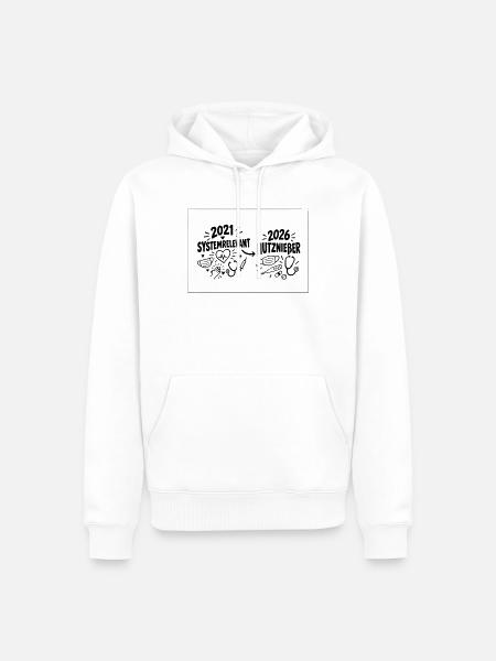 systemrelevant-nutzniesser-mit-rahmen - Männer Premium Bio Hoodie - Weiß