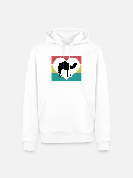 Kamel im Herz - Männer Premium Bio Hoodie - Weiß