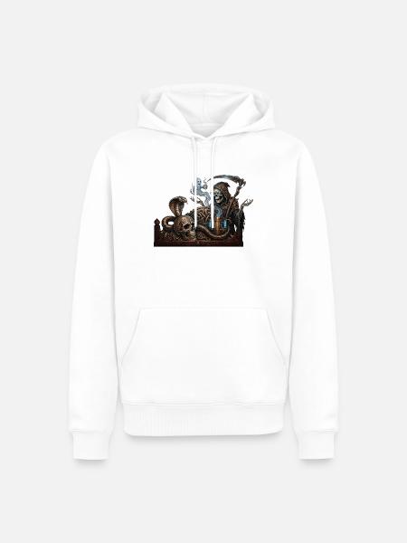 Kaffeepause des Todes - Männer Premium Bio Hoodie - Weiß