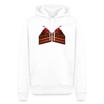 Doppelte Schokoladentorte mit Kirsche - Männer Premium Bio Hoodie - Weiß - Vorne - Nico (187cm)