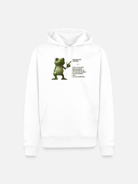 Frosch mit Wortwitz zur Gleichberechtigung - Männer Premium Bio Hoodie - Weiß