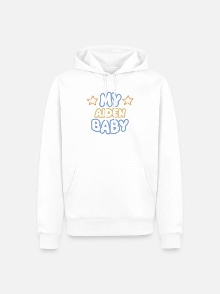 Aiden als Spruch - Männer Premium Bio Hoodie - Weiß