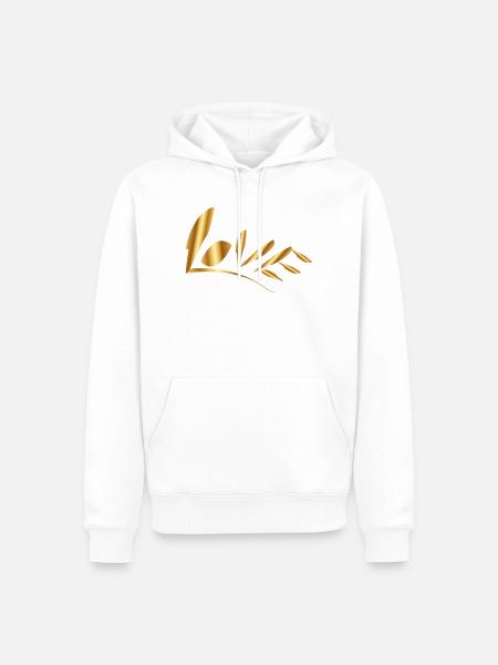 Love - Männer Premium Bio Hoodie - Weiß