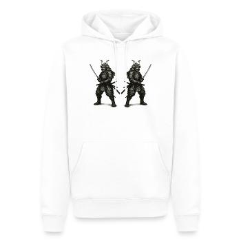 Doppel-Samurai Schattenrüstung - Männer Premium Bio Hoodie - Weiß - Vorne - Nico (187cm)