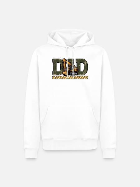 Bagger-Dad-Shirt, Bau-Dad-T-Shirt - Männer Premium Bio Hoodie - Weiß