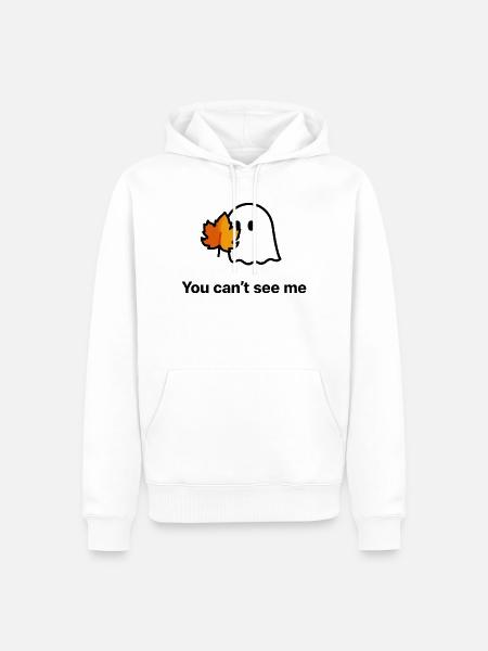 Herbstgeist mit Ahornblatt - Männer Premium Bio Hoodie - Weiß