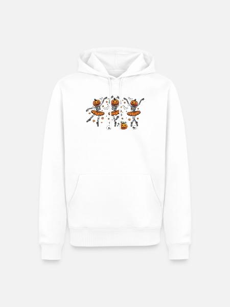 Ballett-Kürbisskelett Halloween - Männer Premium Bio Hoodie - Weiß