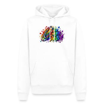 Gegen Nazis Regenbogen  Briefklammer Büroklammer - Männer Premium Bio Hoodie - Weiß - Vorne - Nico (187cm)