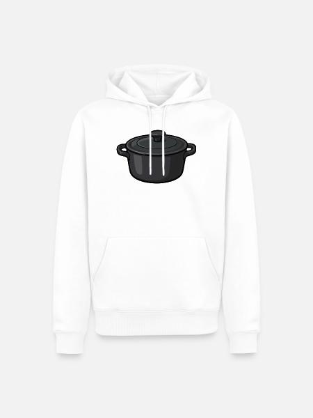 Dunkler Schmortopf Illustration - Männer Premium Bio Hoodie - Weiß