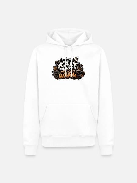 Kalt draussen, mir doch warm. - Männer Premium Bio Hoodie - Weiß