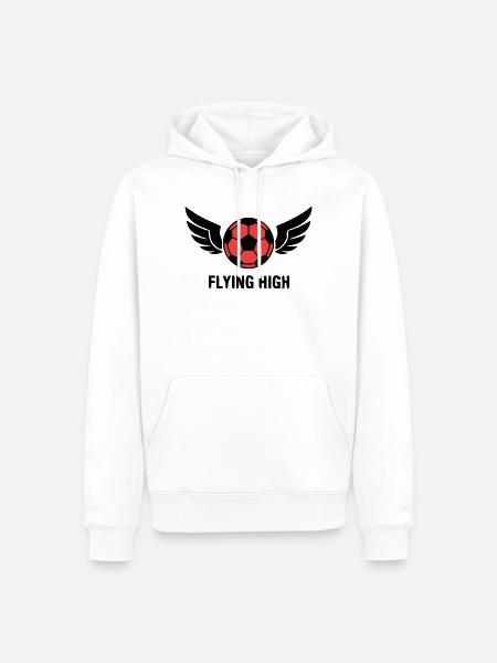 Fussball Fliegende Fluegel Logo - Männer Premium Bio Hoodie - Weiß