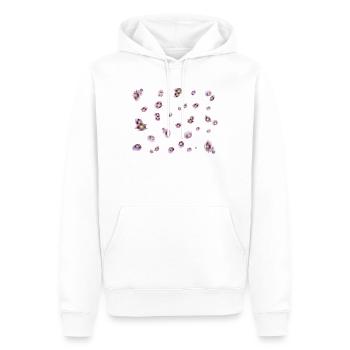 lila Mohn - Männer Premium Bio Hoodie - Weiß - Vorne - Nico (187cm)