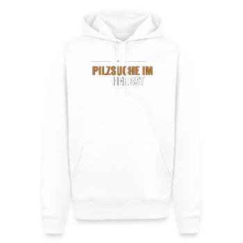 Pilzsuche im Herbst. Herbstliches Sammel - Männer Premium Bio Hoodie - Weiß - Vorne - Nico (187cm)