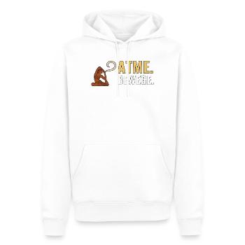 Atme. Bewege. – Rutschfeste Yoga-Fans – Yoga. - Männer Premium Bio Hoodie - Weiß - Vorne - Nico (187cm)