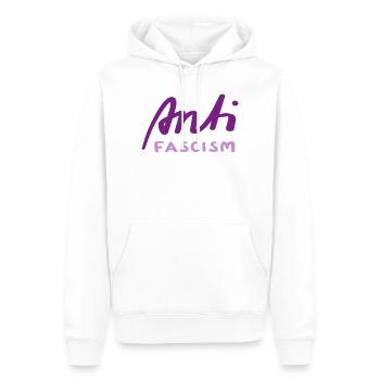 Anti Faschismus - Männer Premium Bio Hoodie - Weiß - Vorne - Nico (187cm)