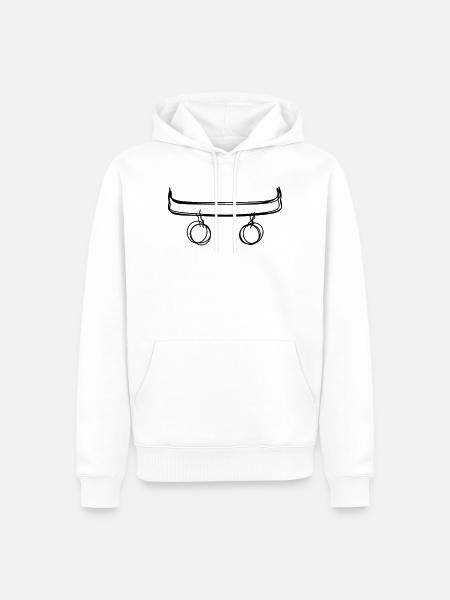 Skateboard handgezeichnet - Männer Premium Bio Hoodie - Weiß