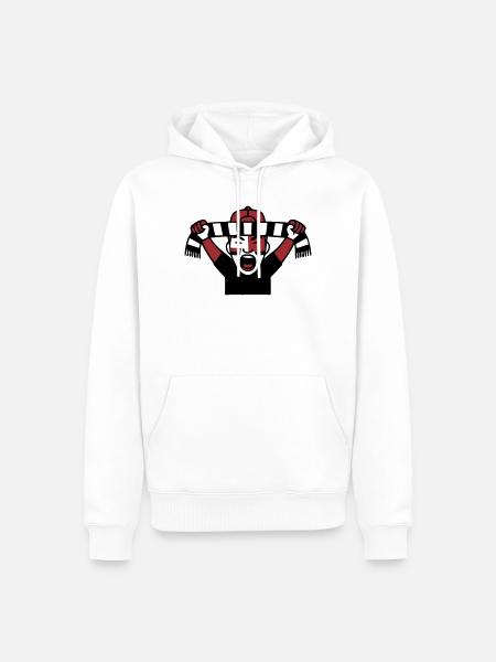 Jubelnder Fussballfan Icon - Männer Premium Bio Hoodie - Weiß