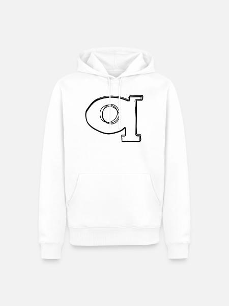 Kleinbuchstabe q handgezeichnet - Männer Premium Bio Hoodie - Weiß
