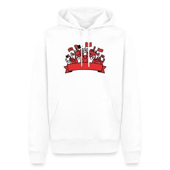 Fussball Fankurve Banner Grafik - Männer Premium Bio Hoodie - Weiß - Vorne - Nico (187cm)