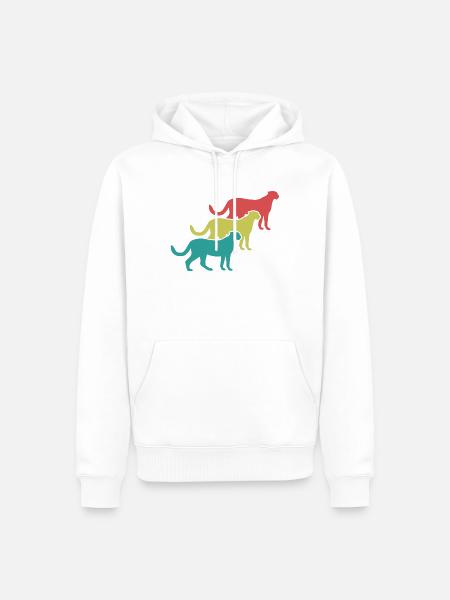 Geparden Trio Retro Style - Männer Premium Bio Hoodie - Weiß