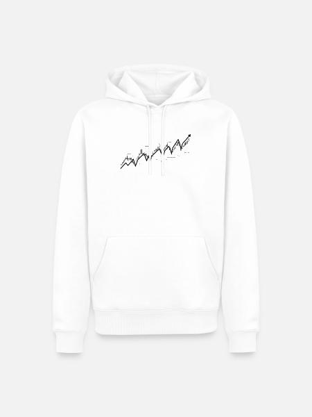 Bullish-Aktienmarkt-Trenddiagramm - Männer Premium Bio Hoodie - Weiß