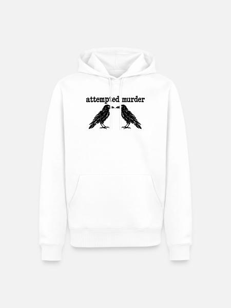 Attempted Murder Funny Crow  - Männer Premium Bio Hoodie - Weiß