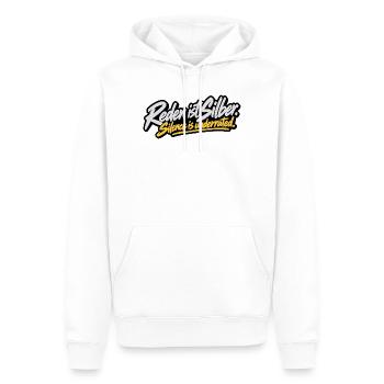 Reden ist Silber – Silence is underrated - Männer Premium Bio Hoodie - Weiß - Vorne - Nico (187cm)