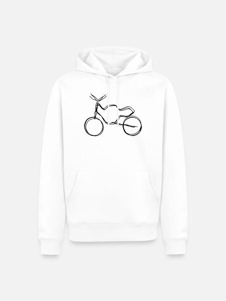 Motorrad handgezeichnet - Männer Premium Bio Hoodie - Weiß