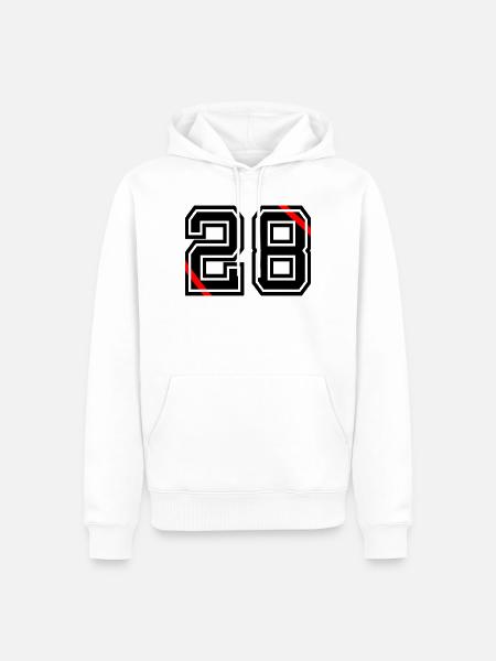 28- - Männer Premium Bio Hoodie - Weiß
