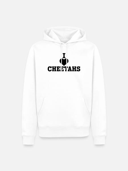 I Love Cheetahs - Männer Premium Bio Hoodie - Weiß