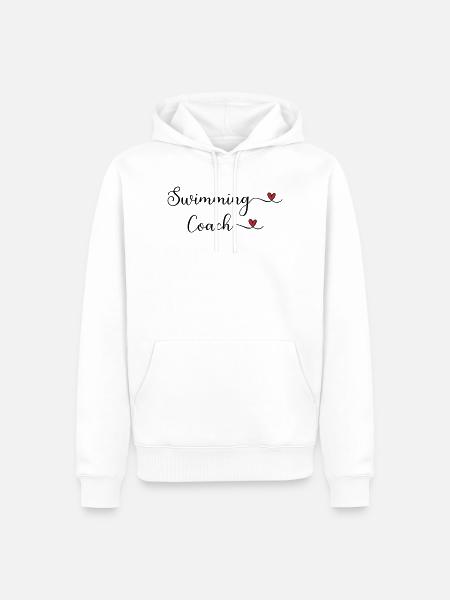 Schwimmtrainer-Typografie mit Herz - Männer Premium Bio Hoodie - Weiß