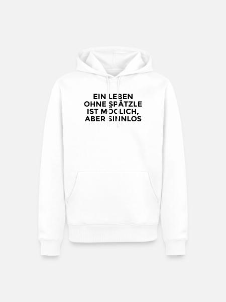 Spätzle Spruch Schwaben Schwabe - Männer Premium Bio Hoodie - Weiß