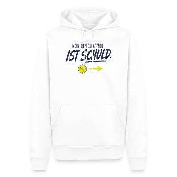 Mein Doppelpartner ist schuld Lustiges Doppel - Männer Premium Bio Hoodie - Weiß - Vorne - Nico (187cm)
