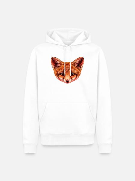 fuchsbaby Kopf Illustration - Männer Premium Bio Hoodie - Weiß