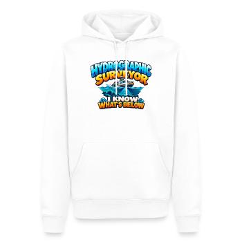 Hydrographischer Vermesser – Ich weiß, was darunter ist - Männer Premium Bio Hoodie - Weiß - Vorne - Nico (187cm)