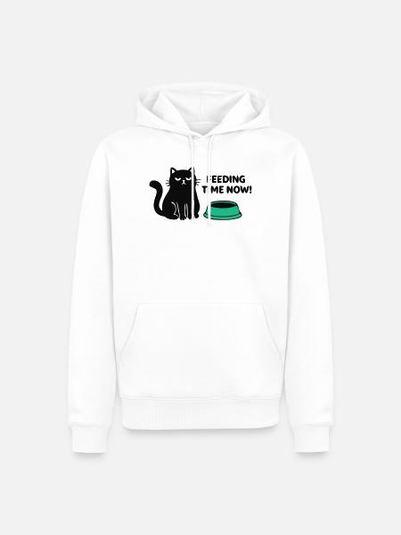 Boese Katze Schriftzug - Männer Premium Bio Hoodie - Weiß