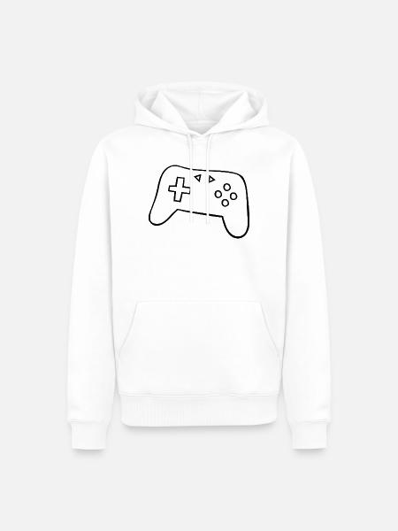 Klassischer Gamepad Silhouette - Männer Premium Bio Hoodie - Weiß