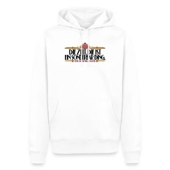 Rosenkavalier - Zeit - Männer Premium Bio Hoodie - Weiß - Vorne - Nico (187cm)