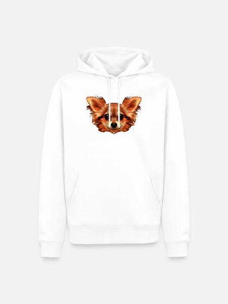 Chihuahua-Gesicht - Männer Premium Bio Hoodie - Weiß