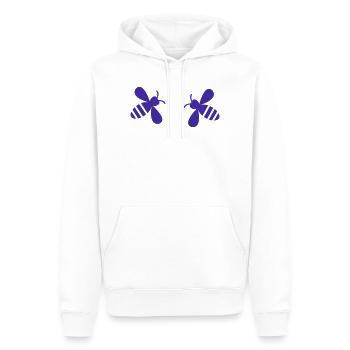 Zwei symmetrie Bienen in Lila - Männer Premium Bio Hoodie - Weiß - Vorne - Nico (187cm)