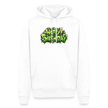Alles Gute zum Geburtstag Graffiti-Kerze: Naturgeschenk! - Männer Premium Bio Hoodie - Weiß - Vorne - Nico (187cm)