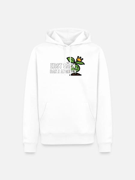 Erste Aussaat Geschenk für Kleingarten-Neulinge - Männer Premium Bio Hoodie - Weiß