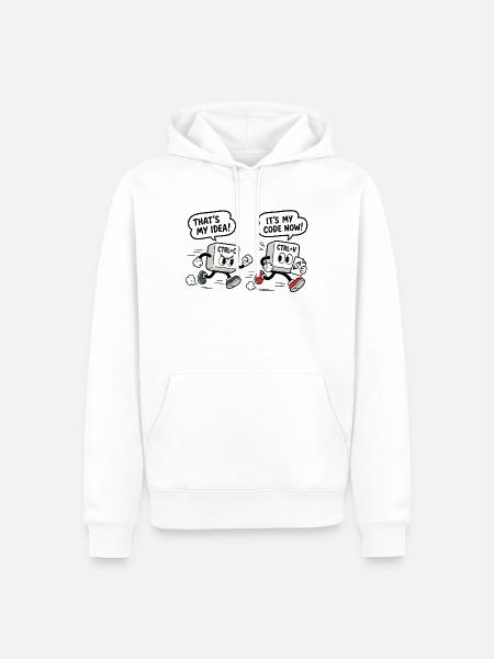 Computerhumor Copy-Paste - Männer Premium Bio Hoodie - Weiß