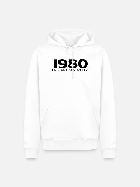 1980 - Männer Premium Bio Hoodie - Weiß