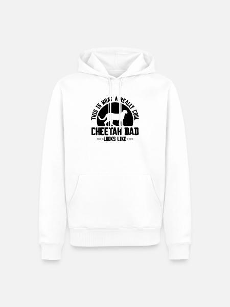 Gepard Papa Spruch - Männer Premium Bio Hoodie - Weiß