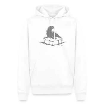 Seehund auf Felsplatte - Männer Premium Bio Hoodie - Weiß - Vorne - Nico (187cm)