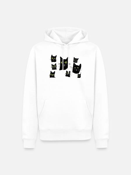 Mitternachts-Katzenaugen-Muster - Männer Premium Bio Hoodie - Weiß