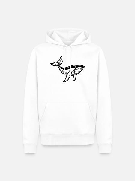Buckelwal - Männer Premium Bio Hoodie - Weiß