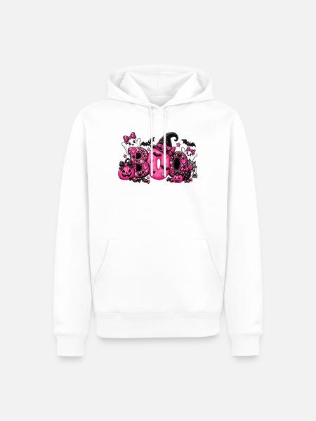 Pink Boo Halloween - Männer Premium Bio Hoodie - Weiß