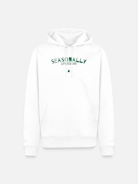 Seasonally Unstable – Humor Weihnachtsstatement - Männer Premium Bio Hoodie - Weiß